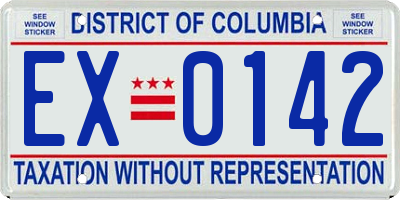 DC license plate EX0142
