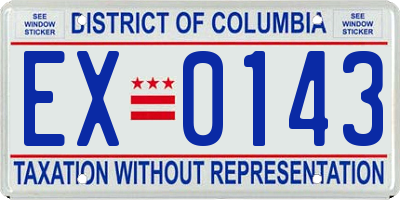 DC license plate EX0143