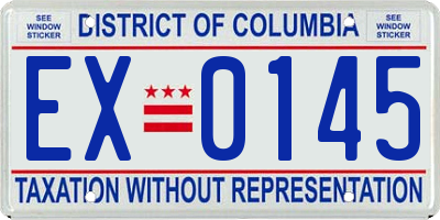 DC license plate EX0145