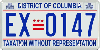DC license plate EX0147