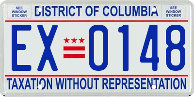 DC license plate EX0148