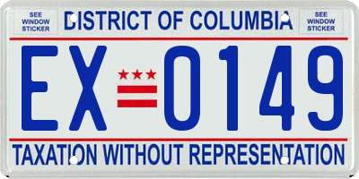 DC license plate EX0149