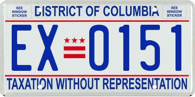 DC license plate EX0151
