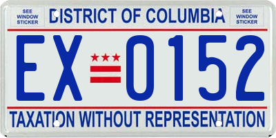 DC license plate EX0152