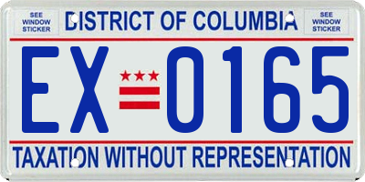 DC license plate EX0165