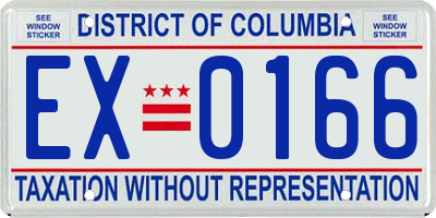 DC license plate EX0166