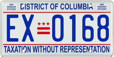 DC license plate EX0168