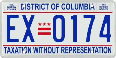 DC license plate EX0174
