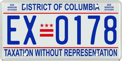 DC license plate EX0178