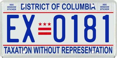 DC license plate EX0181