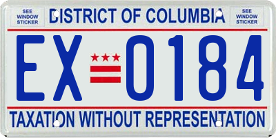 DC license plate EX0184