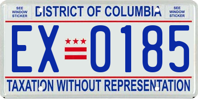 DC license plate EX0185