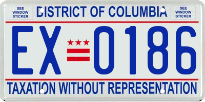 DC license plate EX0186