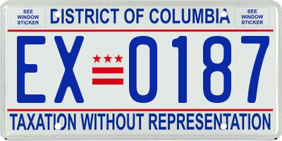 DC license plate EX0187