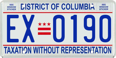 DC license plate EX0190