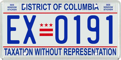 DC license plate EX0191