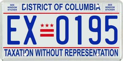 DC license plate EX0195