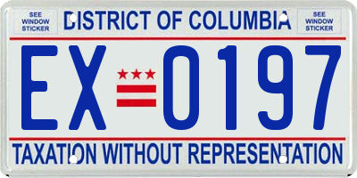DC license plate EX0197