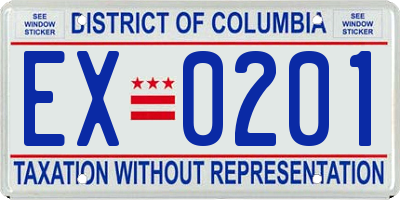 DC license plate EX0201
