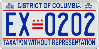 DC license plate EX0202