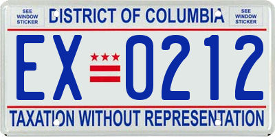 DC license plate EX0212