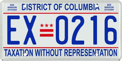 DC license plate EX0216