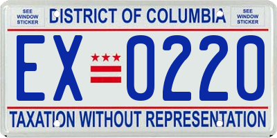 DC license plate EX0220