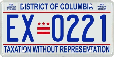 DC license plate EX0221