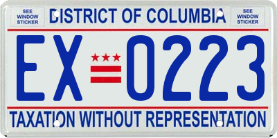 DC license plate EX0223