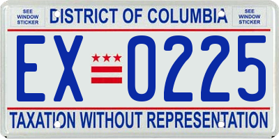 DC license plate EX0225