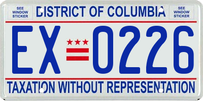DC license plate EX0226