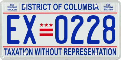 DC license plate EX0228