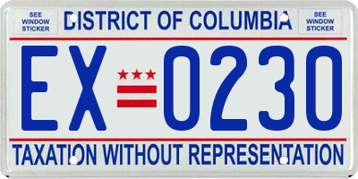 DC license plate EX0230