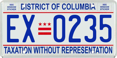 DC license plate EX0235