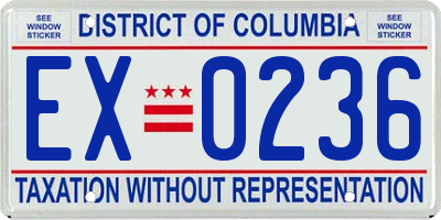 DC license plate EX0236