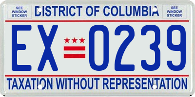 DC license plate EX0239