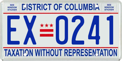 DC license plate EX0241