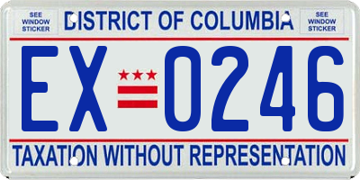 DC license plate EX0246