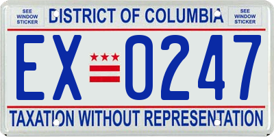 DC license plate EX0247