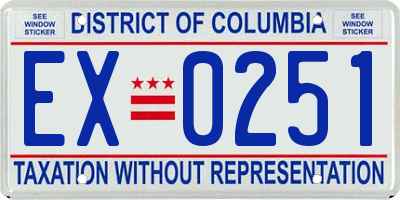 DC license plate EX0251