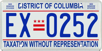 DC license plate EX0252