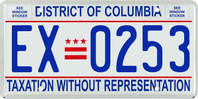 DC license plate EX0253