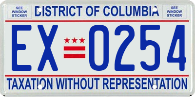 DC license plate EX0254