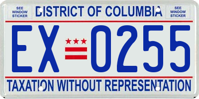 DC license plate EX0255