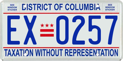 DC license plate EX0257