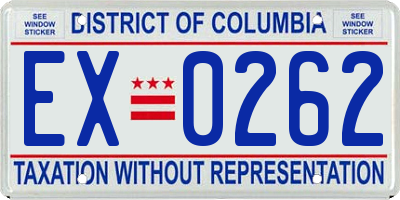 DC license plate EX0262