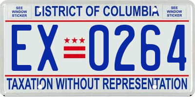 DC license plate EX0264