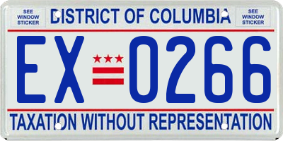 DC license plate EX0266