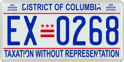 DC license plate EX0268