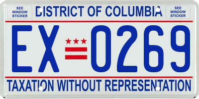 DC license plate EX0269